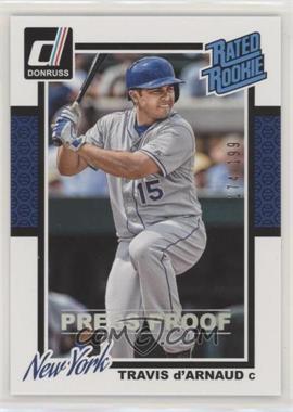 2014 Panini Donruss - [Base] - Press Proof Silver #36 - Travis d'Arnaud /199