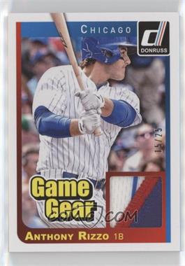 2014 Panini Donruss - Game Gear - Prime #48 - Anthony Rizzo /25