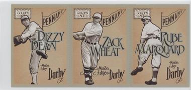2014 Panini Golden Age - Box Topper Darby Chocolate 3-Card Panel #22-24 - Dizzy Dean, Zack Wheat, Rube Marquard