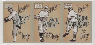 2014 Panini Golden Age - Box Topper Darby Chocolate 3-Card Panel #22-24 - Dizzy Dean, Zack Wheat, Rube Marquard [Noted]