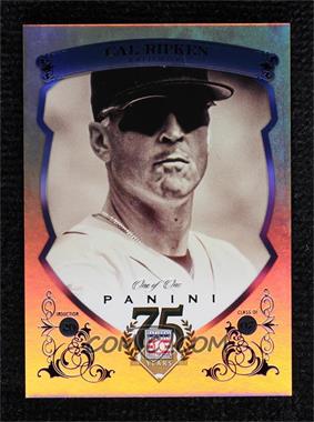 2014 Panini Hall of Fame - Blue Shield - Black #91 - Cal Ripken Jr. /1