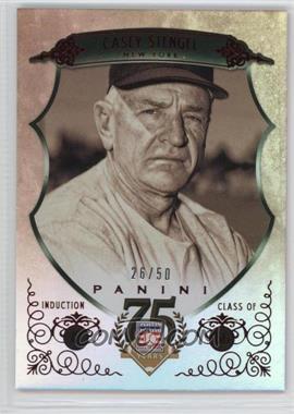 2014 Panini Hall of Fame - Green Shield - Red #35 - Casey Stengel /50