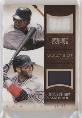 2014 Panini Immaculate Collection - Dual Players #8 - David Ortiz, Dustin Pedroia /49