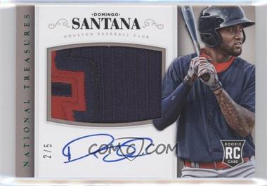 2014 Panini National Treasures - [Base] - Green #212 - Rookie Material Signatures - Domingo Santana /5