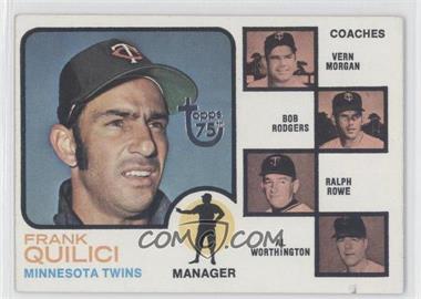 2014 Topps - 75th Anniversary Buybacks - Large Buyback Stamp #1973-49 - Frank Quilici, Vern Morgan, Bob Rogers, Ralph Rowe, Al Worthington (Trees in Coaches Background) [Good to VG‑EX]