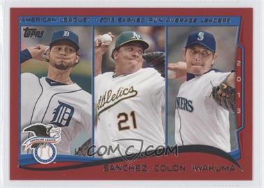 2014 Topps - [Base] - Target Red #117 - League Leaders - AL Earned Run Average Leaders (Bartolo Colon, Hisashi Iwakuma)