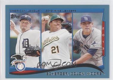 2014 Topps - [Base] - Wal-Mart Blue #299 - League Leaders - AL Wins Leaders (Max Scherzer, Bartolo Colon, Matt Moore)