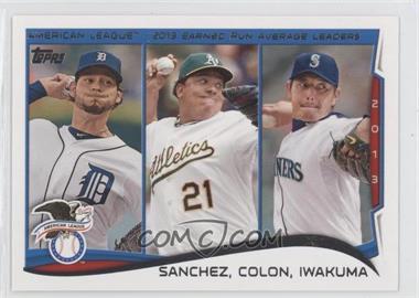 2014 Topps - [Base] #117 - League Leaders - AL Earned Run Average Leaders (Anibal Sanchez, Bartolo Colon, Hisashi Iwakuma)