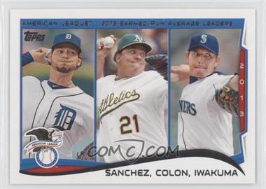 2014 Topps - [Base] #117 - League Leaders - AL Earned Run Average Leaders (Anibal Sanchez, Bartolo Colon, Hisashi Iwakuma)