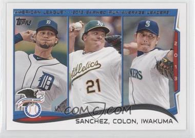 2014 Topps - [Base] #117 - League Leaders - AL Earned Run Average Leaders (Anibal Sanchez, Bartolo Colon, Hisashi Iwakuma)