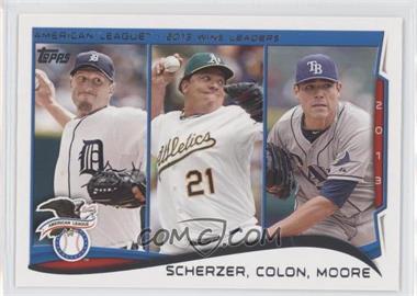 2014 Topps - [Base] #299 - League Leaders - AL Wins Leaders (Max Scherzer, Bartolo Colon, Matt Moore)