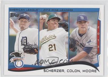 2014 Topps - [Base] #299 - League Leaders - AL Wins Leaders (Max Scherzer, Bartolo Colon, Matt Moore)