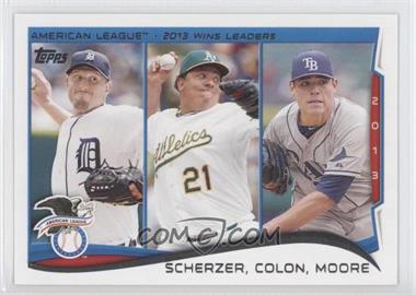 2014 Topps - [Base] #299 - League Leaders - AL Wins Leaders (Max Scherzer, Bartolo Colon, Matt Moore)