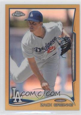 2014 Topps Chrome - [Base] - Gold Refractor #162 - Zack Greinke /50