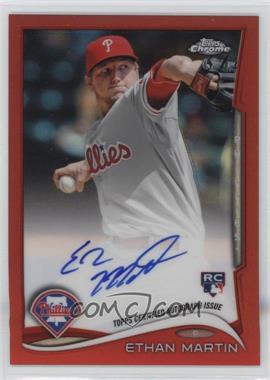 2014 Topps Chrome - [Base] - Image Variation Red Refractor Rookie Autographs #128 - Ethan Martin /25