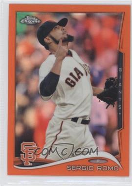 2014 Topps Chrome - [Base] - Orange Refractor #177 - Sergio Romo