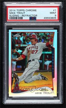 2014 Topps Chrome - [Base] - Refractor #1 - Mike Trout [PSA 9 MINT]