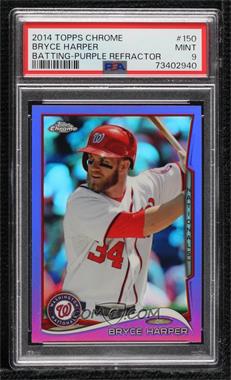 2014 Topps Chrome - [Base] - Retail Purple Refractor #150 - Bryce Harper [PSA 9 MINT]