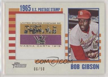 2014 Topps Heritage - 1965 U.S. Postage Stamp Relic #65US-BG - Bob Gibson /50