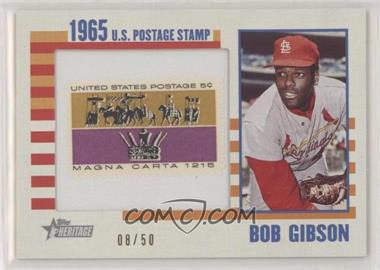 2014 Topps Heritage - 1965 U.S. Postage Stamp Relic #65US-BG - Bob Gibson /50