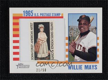 2014 Topps Heritage - 1965 U.S. Postage Stamp Relic #65US-WM - Willie Mays /50