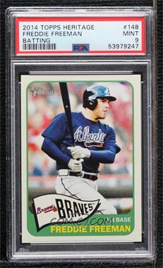 2014 Topps Heritage - [Base] #148.3 - SP - Action Variation - Freddie Freeman [PSA 9 MINT]