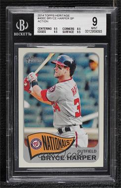 2014 Topps Heritage - [Base] #400.3 - SP - Action Variation - Bryce Harper [BGS 9 MINT]