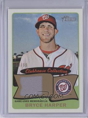 2014 Topps Heritage - Clubhouse Collection Relics - Gold #CCR-BH - Bryce Harper /99