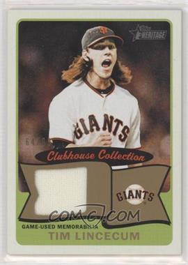 2014 Topps Heritage - Clubhouse Collection Relics - Gold #CCR-TL - Tim Lincecum /99