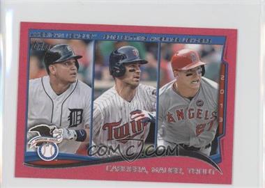 2014 Topps Mini - [Base] - Pink BCA #103 - League Leaders - Miguel Cabrera, Joe Mauer, Mike Trout /25