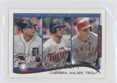 2014 Topps Mini - [Base] #103 - League Leaders - Miguel Cabrera, Joe Mauer, Mike Trout