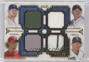 2014 Topps Museum Collection - Four-Player Primary Pieces Quad Relics - Gold #PPFQR-21 - Clayton Kershaw, Felix Hernandez, Yu Darvish, Chris Sale /25