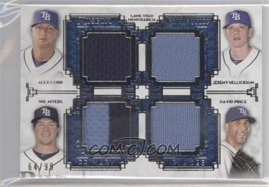 2014 Topps Museum Collection - Four-Player Primary Pieces Quad Relics #PPFQR-11 - Alex Cobb, Jeremy Hellickson, Wil Myers, David Price /99