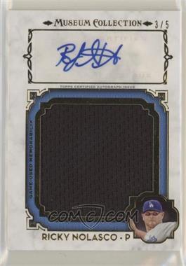2014 Topps Museum Collection - Momentous Material Jumbo Relic Autographs - Gold #MMAR-RN - Ricky Nolasco /5