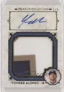 2014 Topps Museum Collection - Momentous Material Jumbo Relic Autographs - Gold #MMAR-YA - Yonder Alonso /5