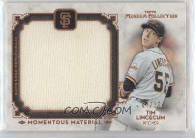 2014 Topps Museum Collection - Momentous Material Jumbo Relics - Copper #MMJR-TL - Tim Lincecum /10