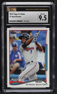 2014 Topps Pro Debut - [Base] #1.1 - Byron Buxton [CSG 9.5 Mint Plus]