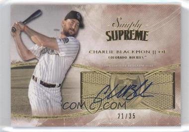 2014 Topps Supreme - Simply Supreme Autographs - Sepia #SSU-CB - Charlie Blackmon /35