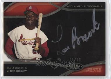 2014 Topps Tier One - Acclaimed Autographs - Silver Ink #AA-LB - Lou Brock /10