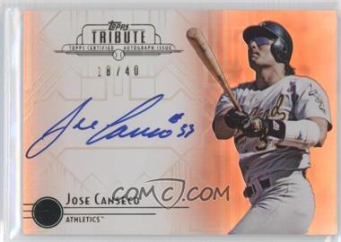 2014 Topps Tribute - Autographs - Orange #TA-JC - Jose Canseco /40