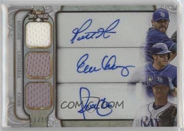 2014 Topps Triple Threads - Autograph Relic Combos #TTARC-MLC - Matt Moore, Evan Longoria, Alex Cobb /36