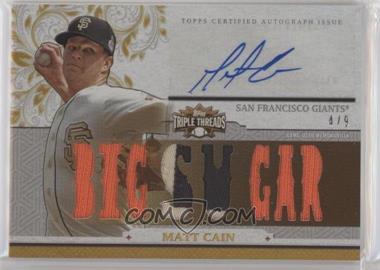 2014 Topps Triple Threads - Autograph Relics - Gold #TTAR-MCN1 - Matt Cain /9