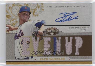 2014 Topps Triple Threads - Autograph Relics - Gold #TTAR-ZW2 - Zack Wheeler /9