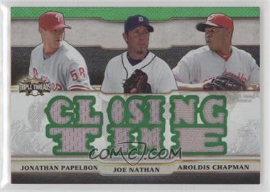 2014 Topps Triple Threads - Relic Combos - Emerald #TTRC-PNC - Jonathan Papelbon, Joe Nathan, Aroldis Chapman /18