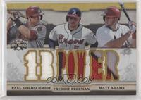 Paul Goldschmidt, Matt Adams, Freddie Freeman [EX to NM] #/9