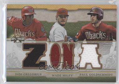 2014 Topps Triple Threads - Relic Combos - Sepia #TTRC-GMG - Didi Gregorius, Wade Miley, Paul Goldschmidt /27