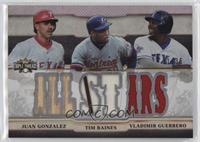 Juan Gonzalez, Tim Raines, Vladimir Guerrero #/36