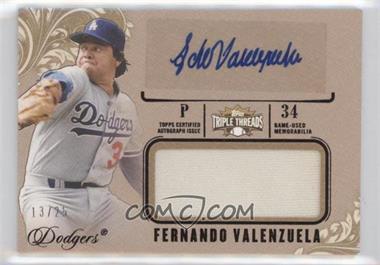 2014 Topps Triple Threads - Unity Autograph Jumbo Relics - Gold #UAJR-FV - Fernando Valenzuela /25