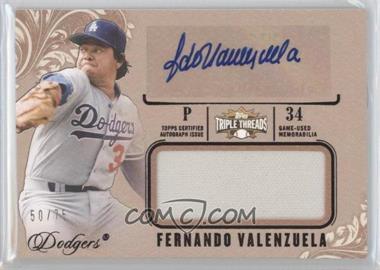 2014 Topps Triple Threads - Unity Autograph Jumbo Relics - Sepia #UAJR-FV - Fernando Valenzuela /75