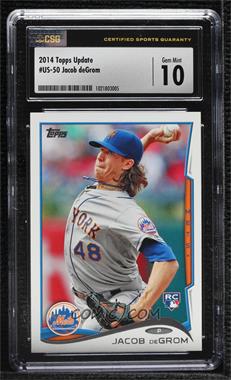 2014 Topps Update Series - [Base] #US-50.1 - Jacob deGrom (Pitching) [CSG 10 Gem Mint]